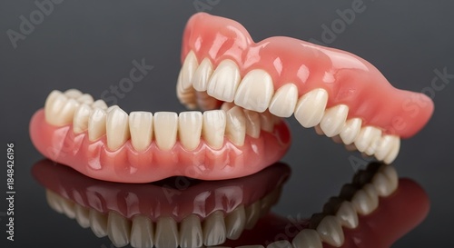Dentures set artificial teeth prosthetic dental appliance full mouth restoration removable oral care appliance for missing teeth replacement