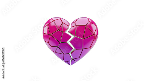 Wallpaper Mural Broken Heart Illustration on White Background Torontodigital.ca