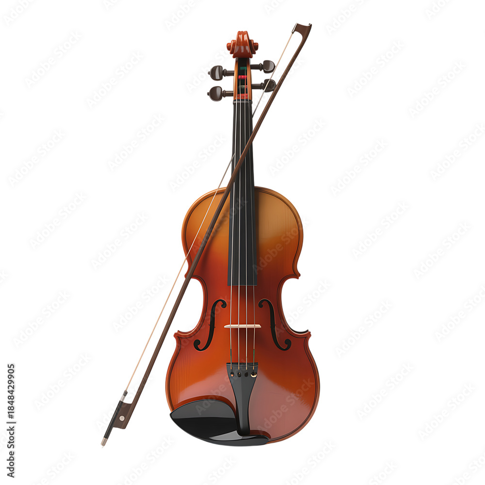 Fototapeta premium Violin and Bow on a Dark Background fiddle string instrument