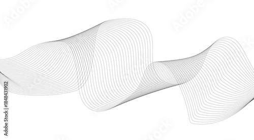 Abstract Wave Lines, Frequency Sound, and Data Science Creating New Possibilities in Design, Abstract black wavy lines background with copy space.
