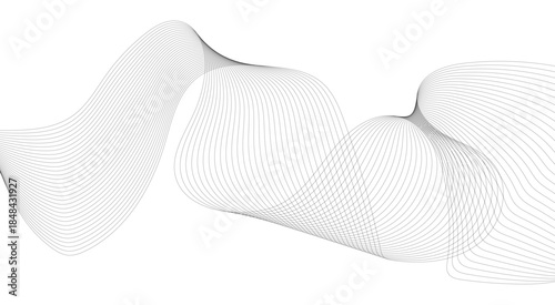 The Dynamic Interaction of Business and Technology, Abstract Wave Lines, Frequency Sound, and Data Science Creating New Possibilities in Design.