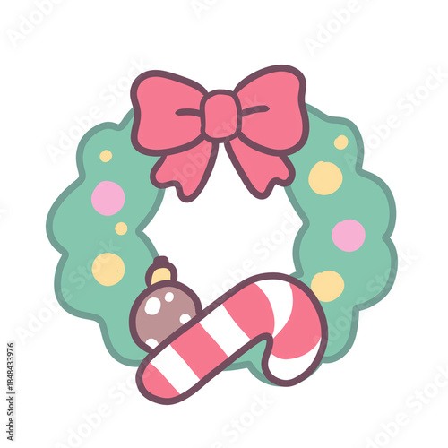 Christmas item with red bow and candy cane