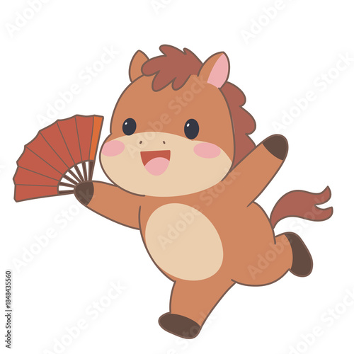 Chinese Lunar New Year the year  of horse horse with smile face