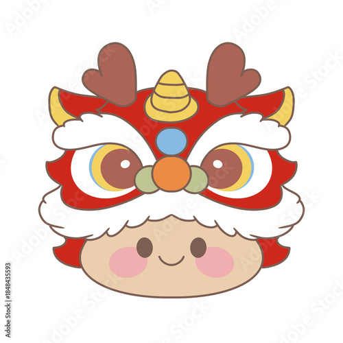 Chinese Dragon with cute style Lunar New Year