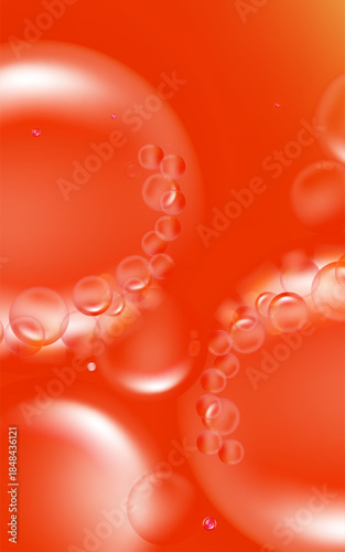 Hyaluronic acid and Niacinamide hair and skin solutions ad, red collagen serum drop with cosmetic advertising background ready to use, illustration vector.