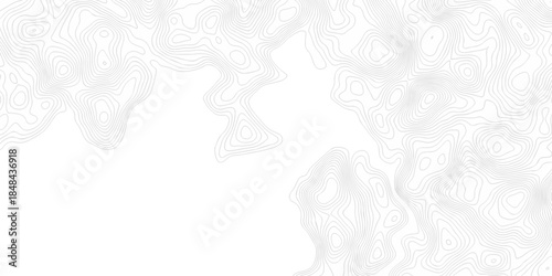 white topography map geography relief diagram texture design. Topography white background and black line world map texture design. Lines Topographic contour lines grid map seamless pattern.	