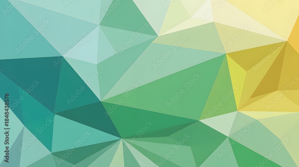Obraz premium Green Blue and Yellow Geometric Polygonal Background