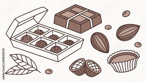 chocolate bar and coffee beans