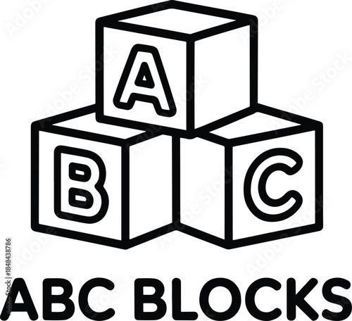 Konstfotografi ABC Blocks Learning Concept Education Icon