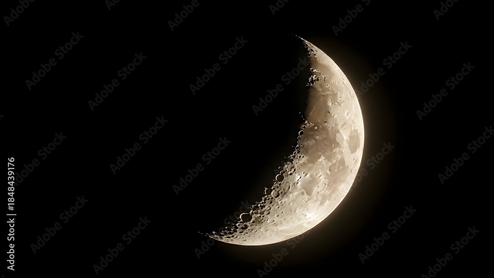 Obraz premium Crescent Moon in Dark Space