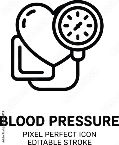 Blood Pressure Measurement Heart Health Icon Design