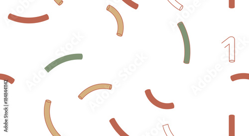 Colorful curved lines and numbers.