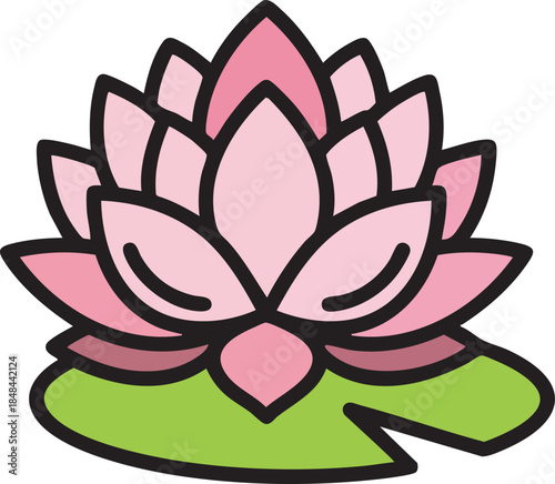 Pink lotus flower illustration