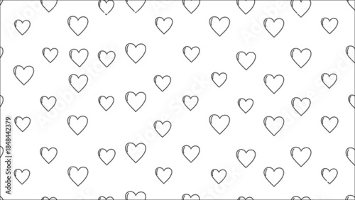 Seamless heart pattern background simple outline love romance valentine day celebration greeting card wallpaper texture