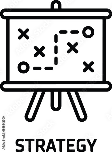 Business Strategy on Easel with Xs and Os