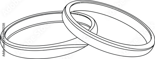 Wedding rings icon line art simple graphic symbol for marriage commitment love union celebration