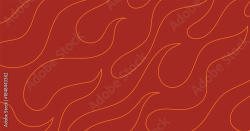 Flame lines background, outline style fire flames