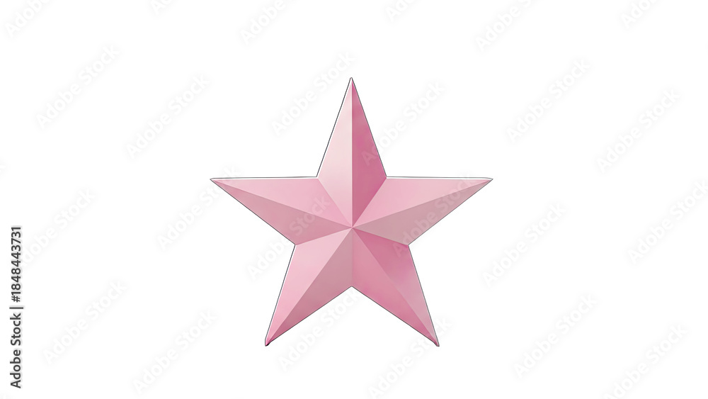 Fototapeta premium Pink Star Isolated on White Background