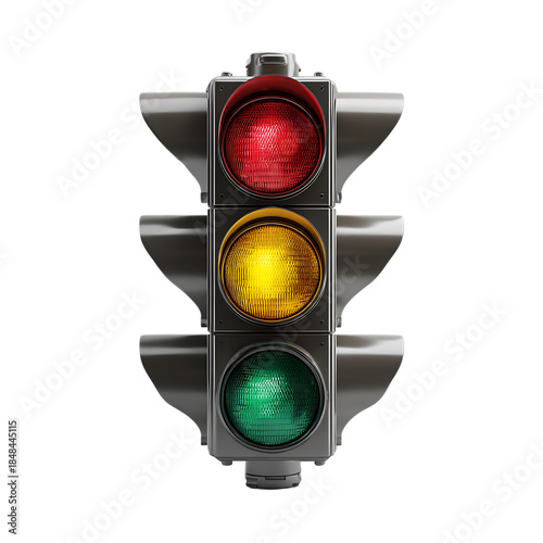 3D rendered traffic light png