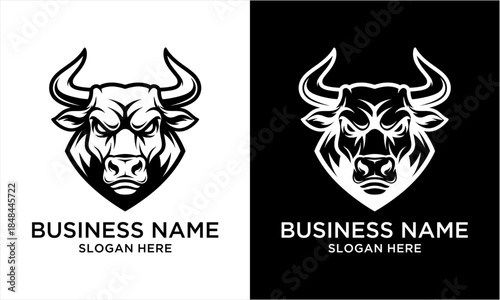Powerful Bull Head Logo Design for Business Branding.