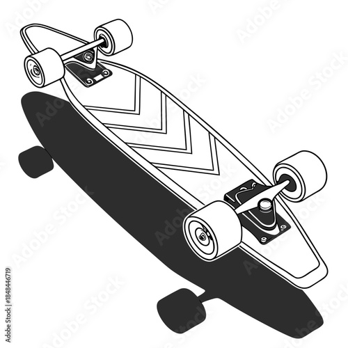 Realistic electric skateboard dual motor black and white