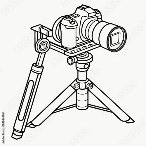 Of a camera on a 3 axis stablized gimbal tripod stabilizer