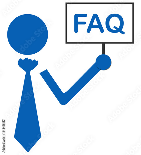 FAQ - Frequently Asked Questions Blue Tie Human Element Signboard