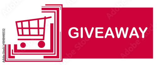 Giveaway Pink Shopping Cart Squares Border Text