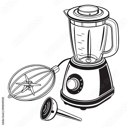 Blender with glass jar and stainless steel base kitchen appliance