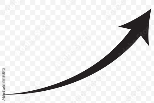 Dynamic upward arrow curve symbolizing progress, growth, and success in business and finance