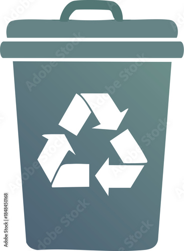 Environmentally conscious recycling bin icon representing essential waste management and sustainable disposal practices for a cleaner planet