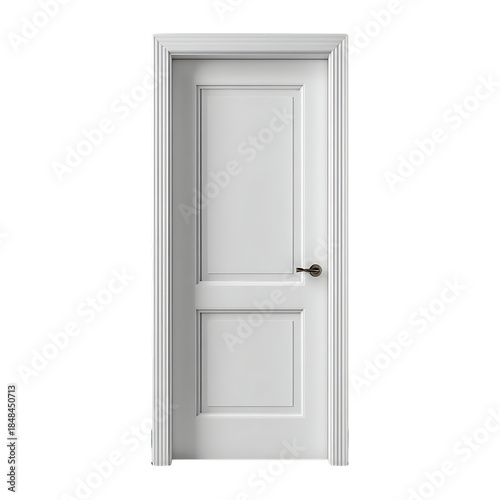 A white interior panel door png