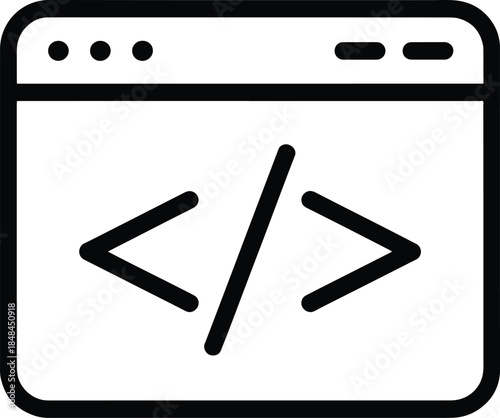 Coding window with angle brackets representing code