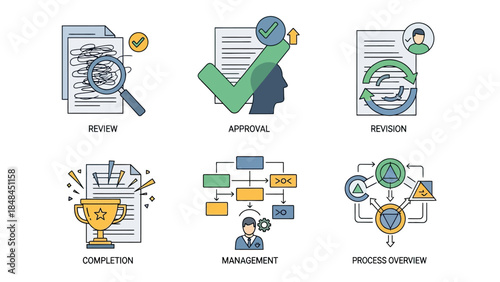 Business Process Management Workflow and Approvals Icons