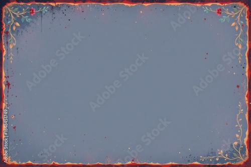 The red grunge background and frame design feature striking, textured patterns combined with ink splatter and watercolor splashes to create a vibrant, dirty-looking red wallpaper background.