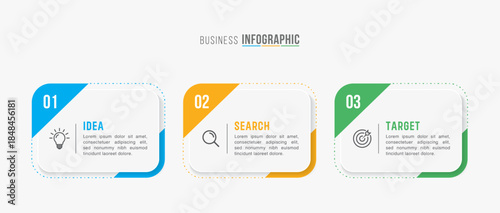 Timeline infographic template design. 3-4-5 options or steps business infographic template design. Can be used for process diagram, presentations, workflow layout, flow chart, steps, banner.