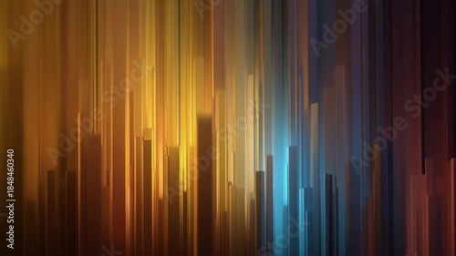 Abstract glowing vertical lines background with fiery orange and gold colors seamless loop motion graphic for technology and data concept design presentation wallpaper