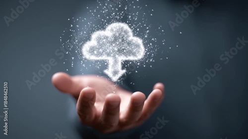 Person holding cloud icon