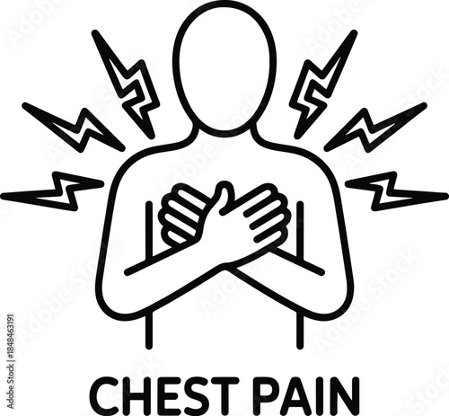 Chest Pain Symptom Medical Illustration