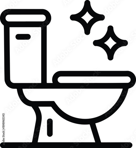 Clean and shiny toilet outline icon