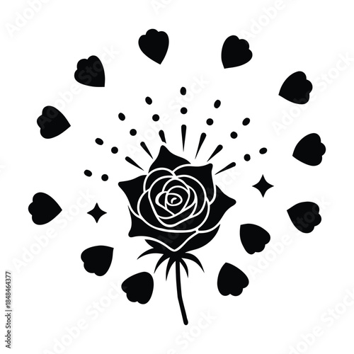 Valentine Rose Petals and New Year Fireworks