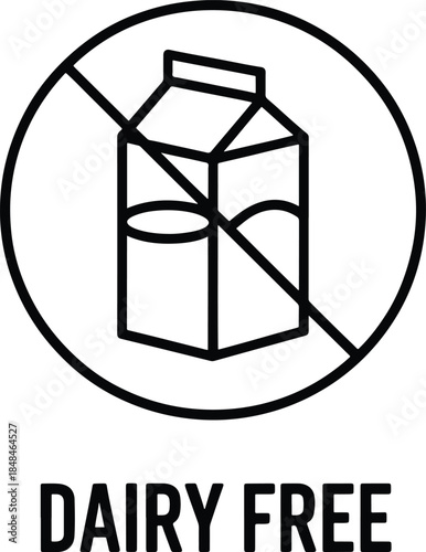 Dairy free vector icon allergen symbol