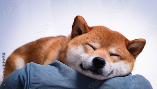 昼寝をする柴犬