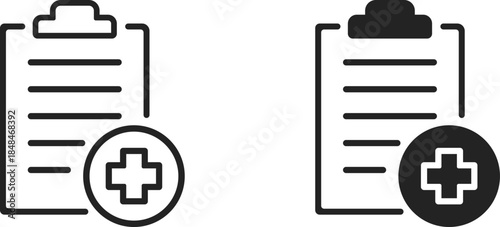 Medical healthcare report clipboard prescription document checklist icon vector design