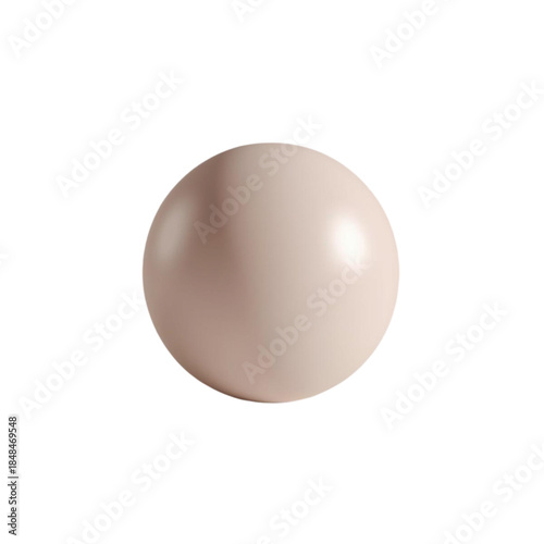 A close-up view of a beige sphere on a white background