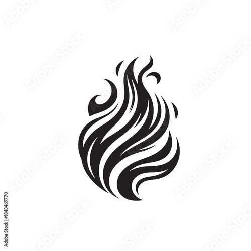a flame with flowing shapes