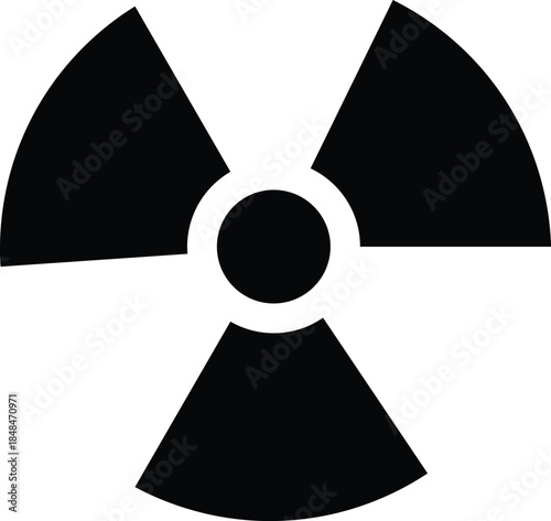Black radiation hazard symbol on white background radiation symbol danger