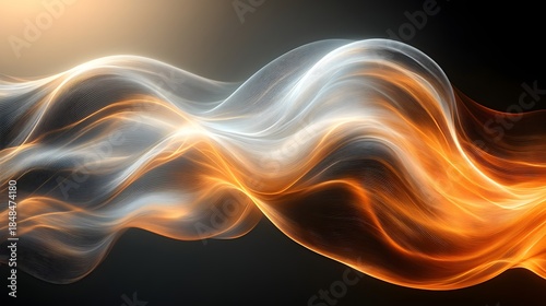 Abstract digital waves blending luminous colors and soft gradients, expressing harmony between creativity and modern technological systems.