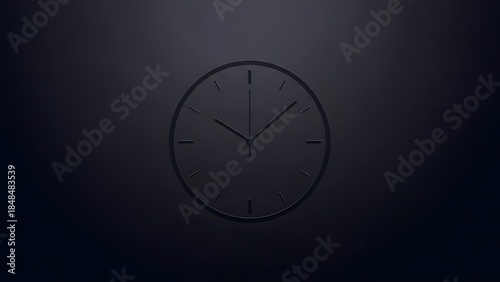 Wallpaper Mural Sleek dark analog clock on a minimalist black background representing abstract time Torontodigital.ca