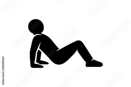 Silhouette of a person exercising in a seated position for fitness design